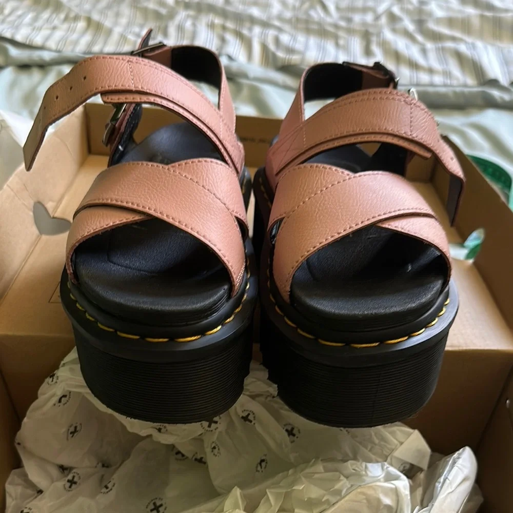 Dr. Martens Pink Strappy Platform Sandals 5 - Picture 8 of 13